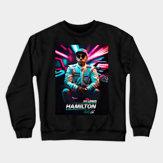 The Legendary Lewis Hamilton - Retro Art Crewneck Sweatshirt by F1  Studio7